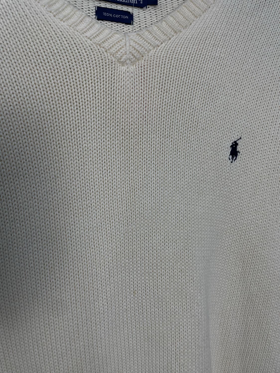 폴로 랄프로렌 브이넥 아이보리 니트 H2560 상품이미지6