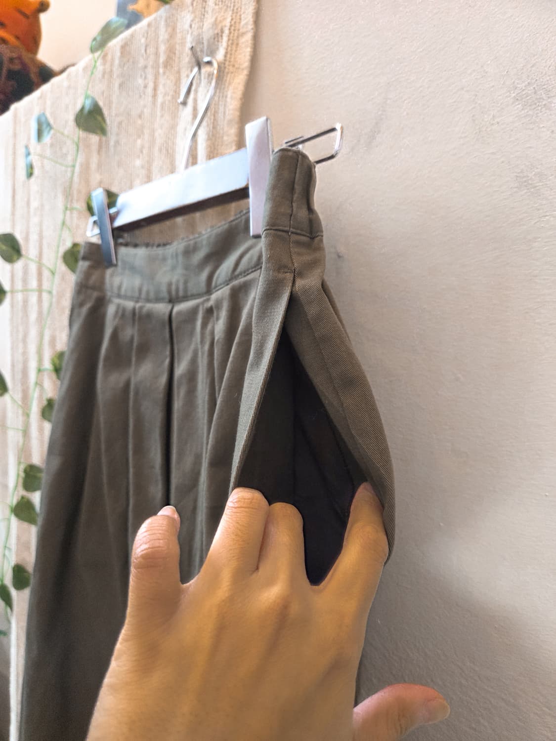 카키브라운 스커트 상품이미지3