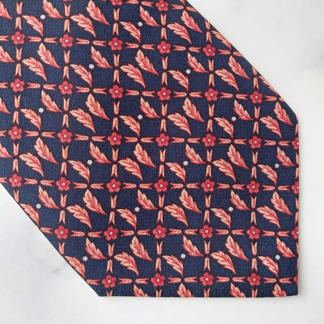 디올 실크 딥네이비 패턴 넥타이 8.9cm A+등급 K1797
 상품이미지8