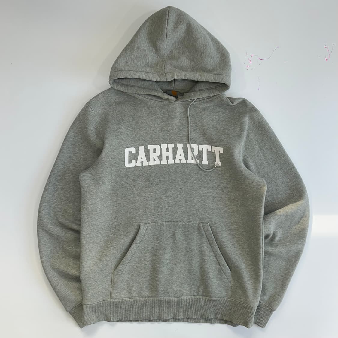 Carhartt 칼하트 스펠아웃로고 그레이 후드티 상품이미지3
