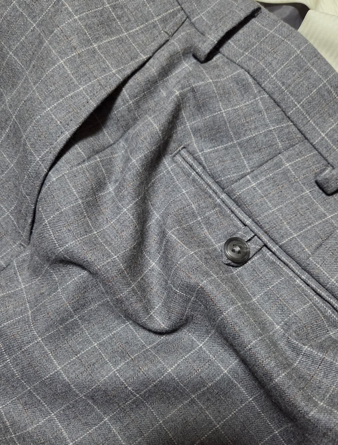 마리끌레르 옴므 체크 울 슬랙스 그레이 32~34 상품이미지9