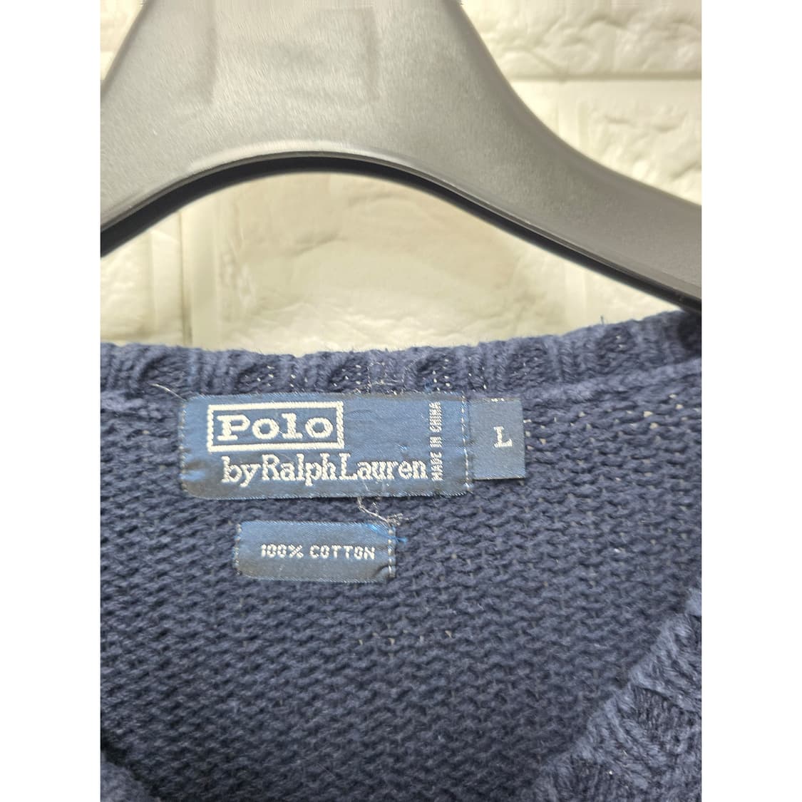 택포_ 폴로 랄프로렌 V넥 코튼 니트 네이비 L 상품이미지2