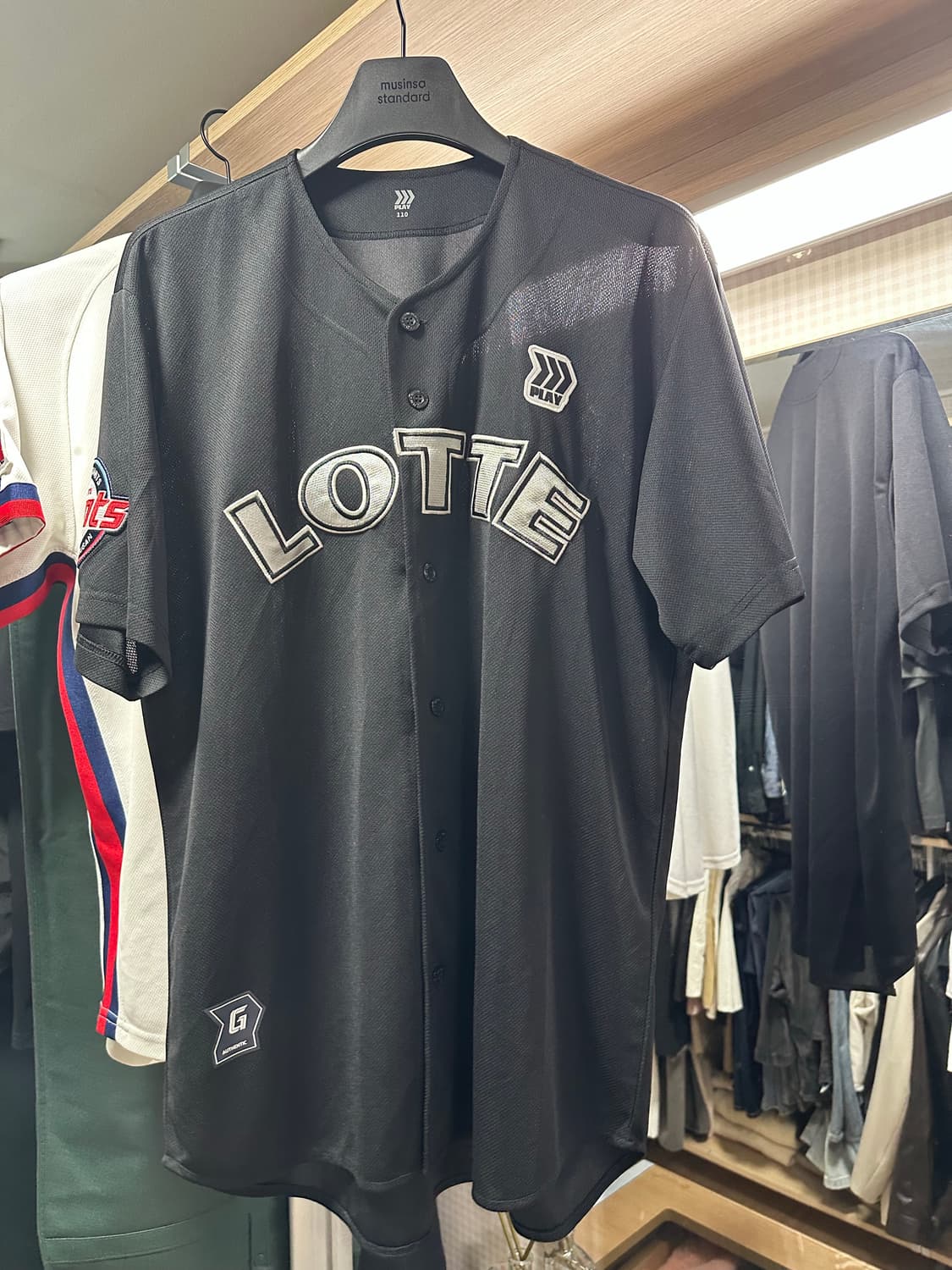 110 XXL 롯데자이언츠 올드블랙 유니폼 어센틱 노마킹 플레이 상품이미지1