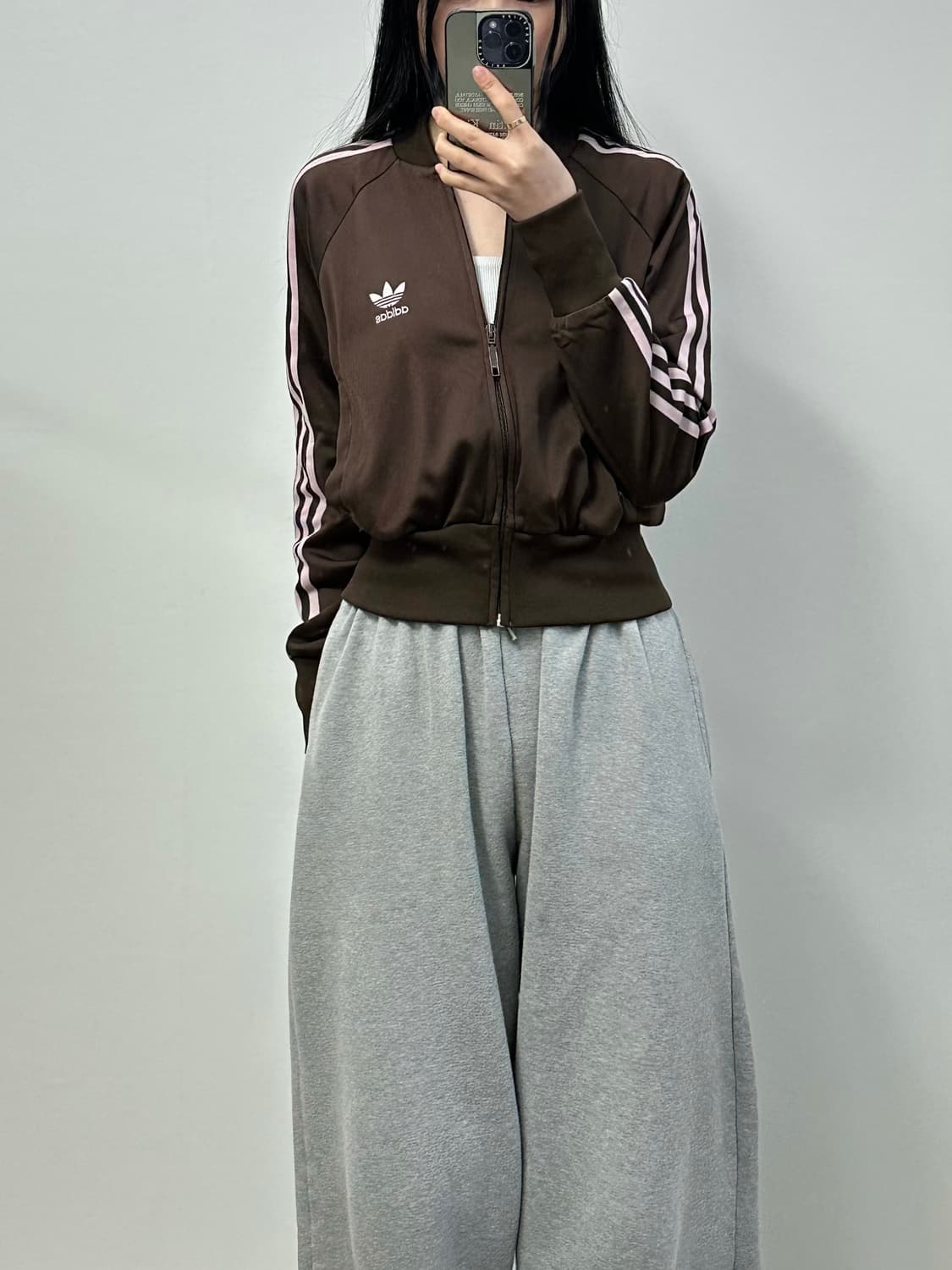 아디다스 파이어버드 브라운핑크 크롭 져지 상품이미지1