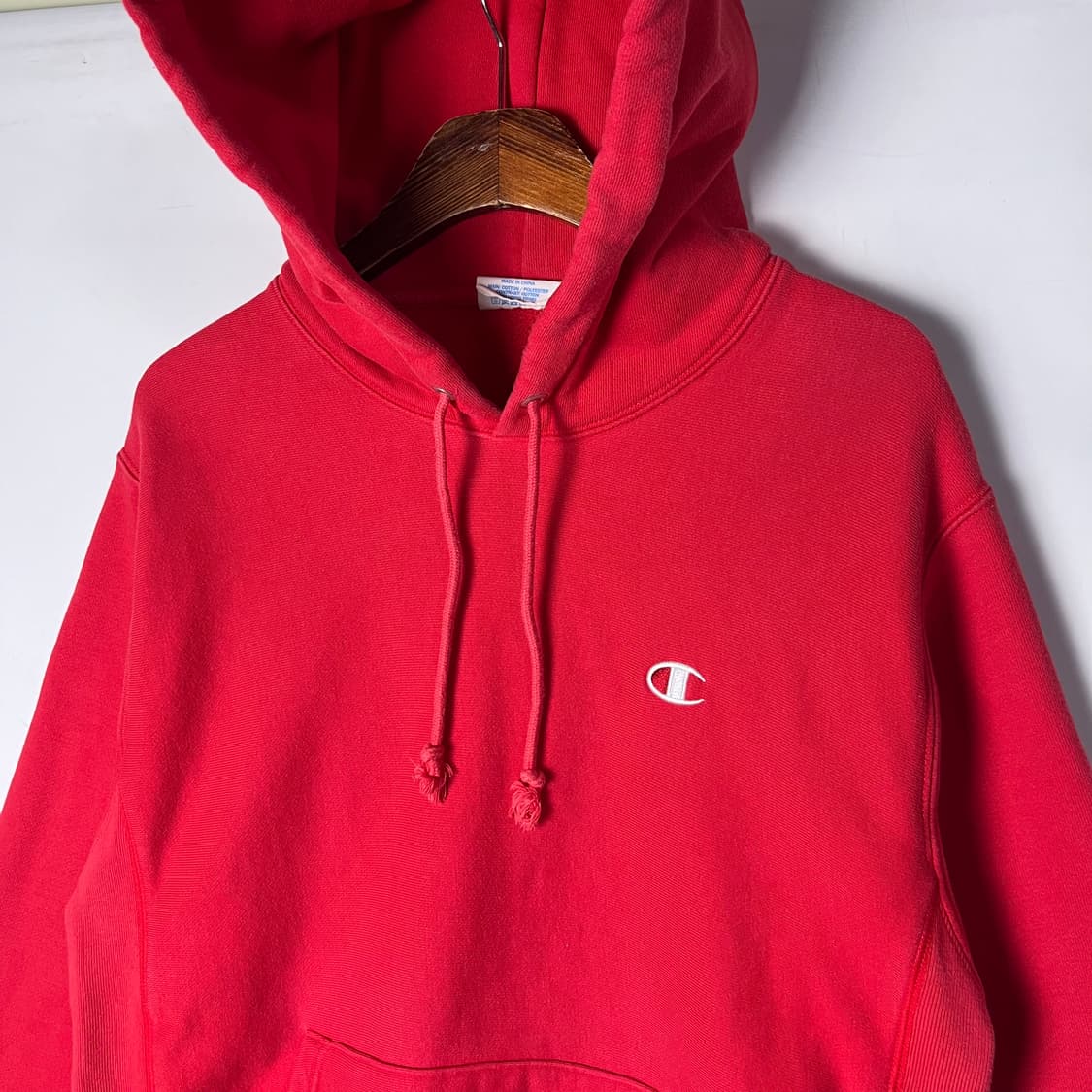 [Champion] 챔피온 리버스위브 레드 후드티 상품이미지2