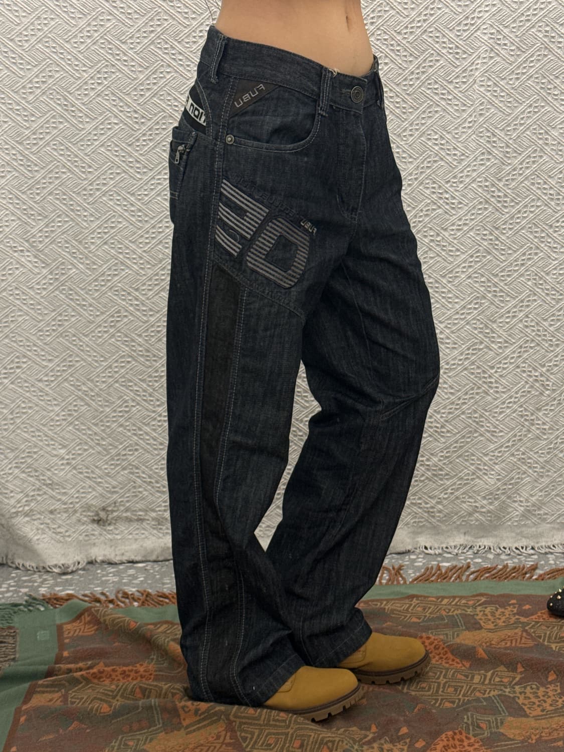 FUBU 후부 빈티지 스트릿 펑크 패치워크 데님팬츠 K0291 상품이미지1