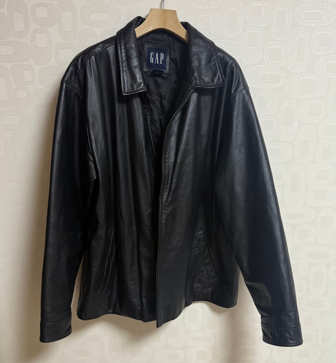 [XL] 빈티지 올드 갭 레더 자켓 블랙 상품이미지1