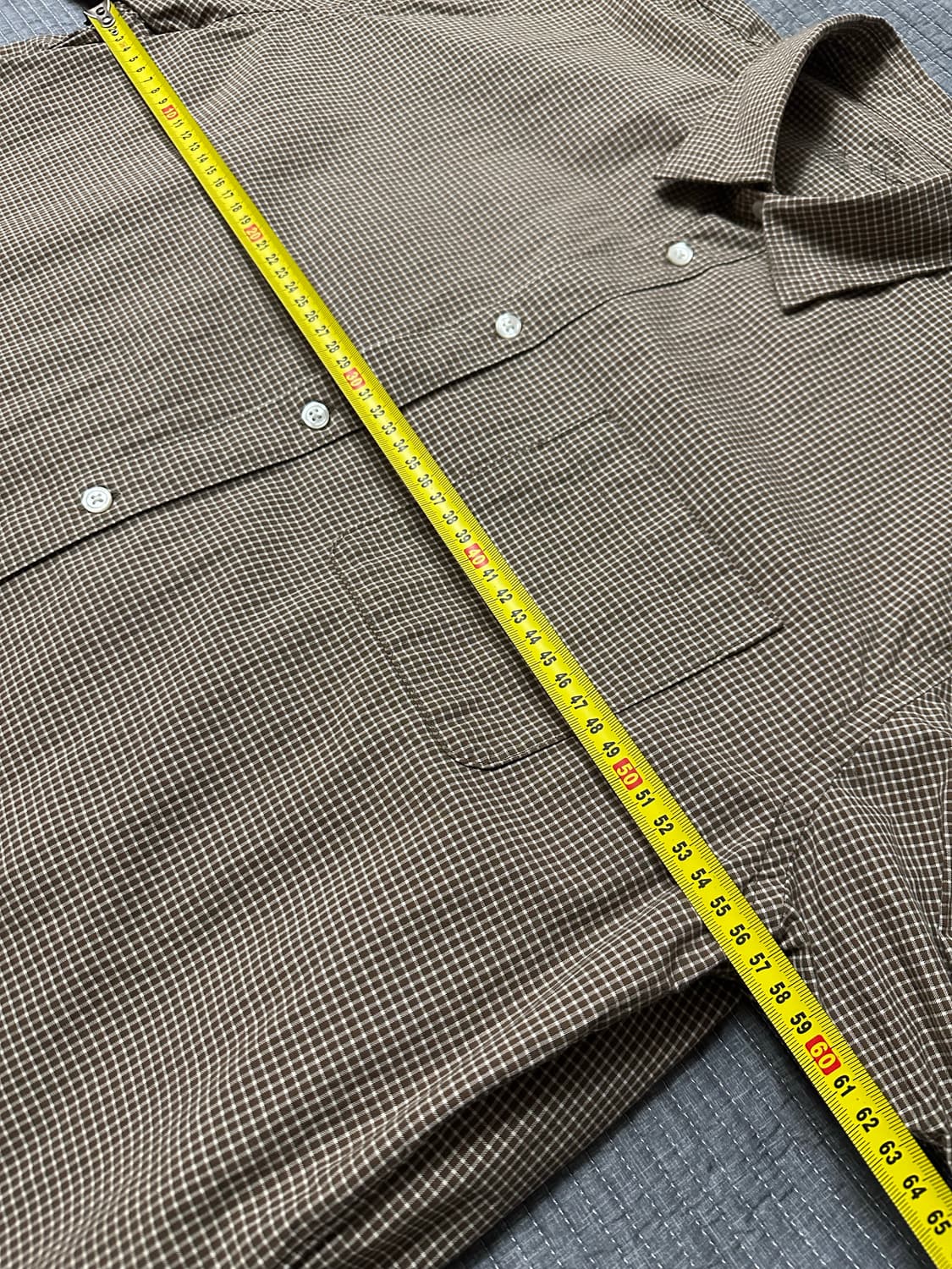 (XXL,착샷0) 무인양품 체크셔츠 브라운 상품이미지4