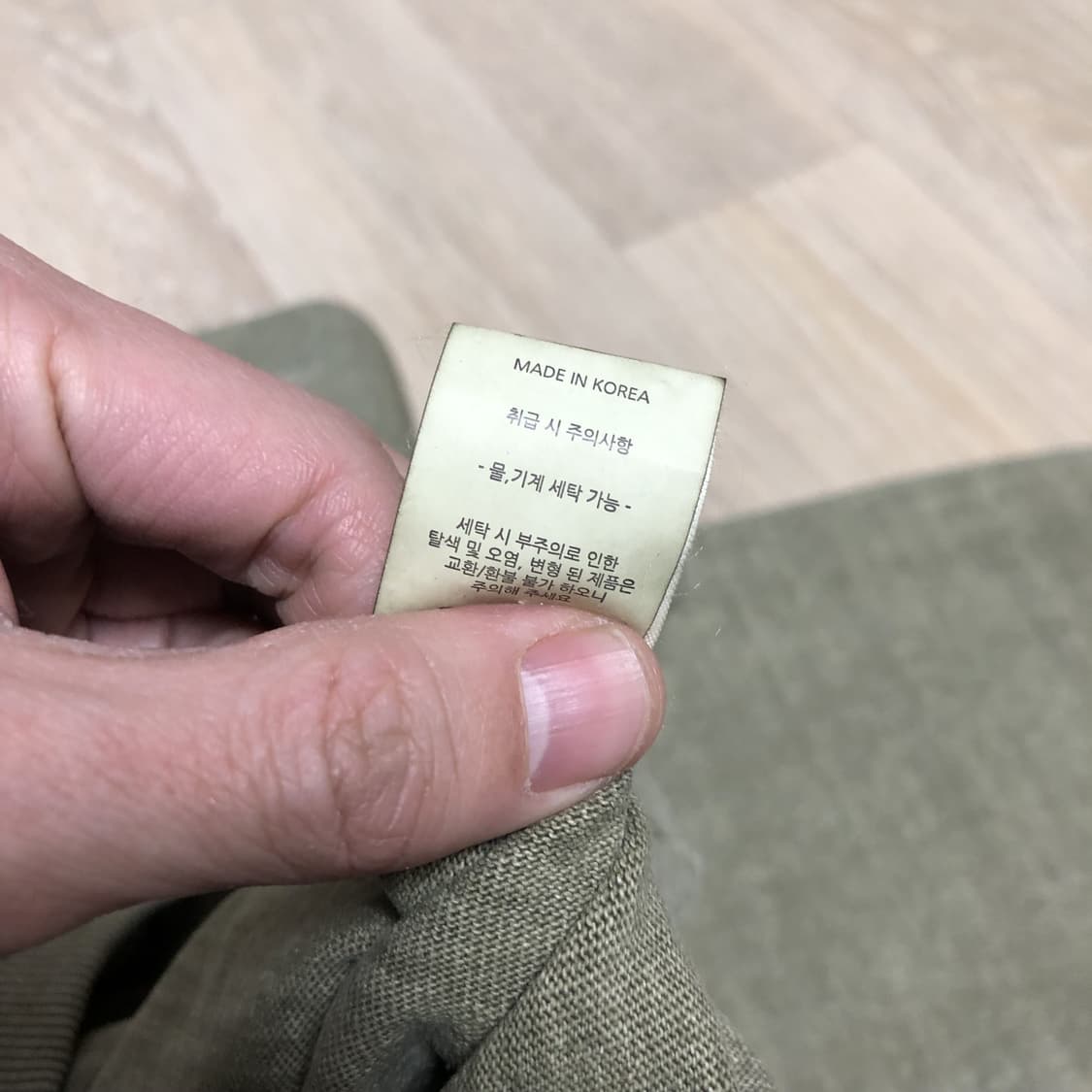 (L) 새상품 후브스 Hooves 가먼트 다잉 롱 슬리브 워시드 카키 상품이미지7