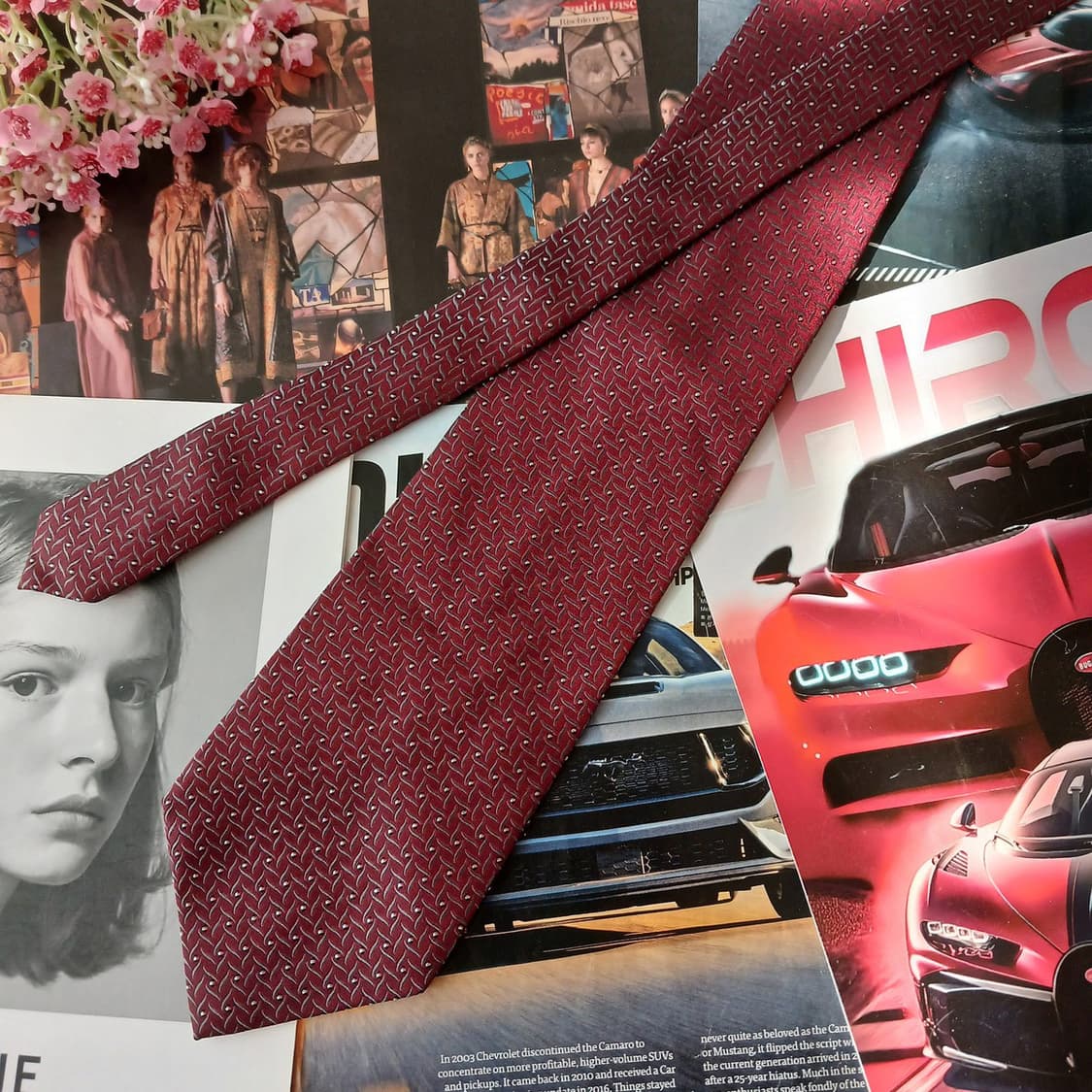 빨질레리 실크 버건디 패턴 넥타이 10cm A+등급 A19335
 상품이미지5