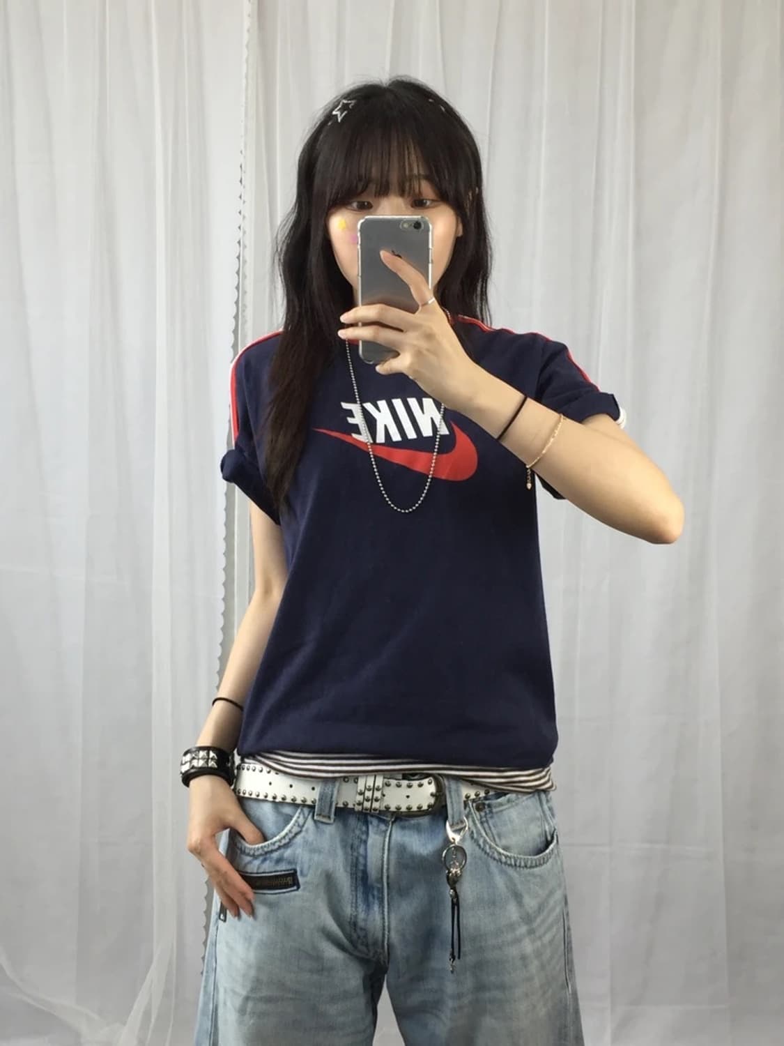Nike Logo Navy Red Tee 상품이미지3