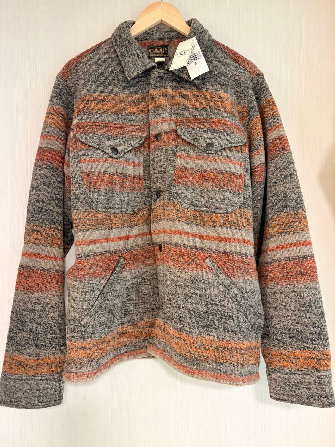 RRL 더블알엘 스트라이프 더블 니트 울 블렌드 재킷 M 상품이미지1