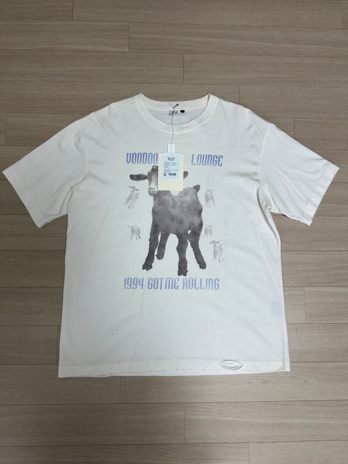 (3) 폴리테루 1994 롤링(염소티) 워시드 화이트 데미지드 ver 상품이미지1