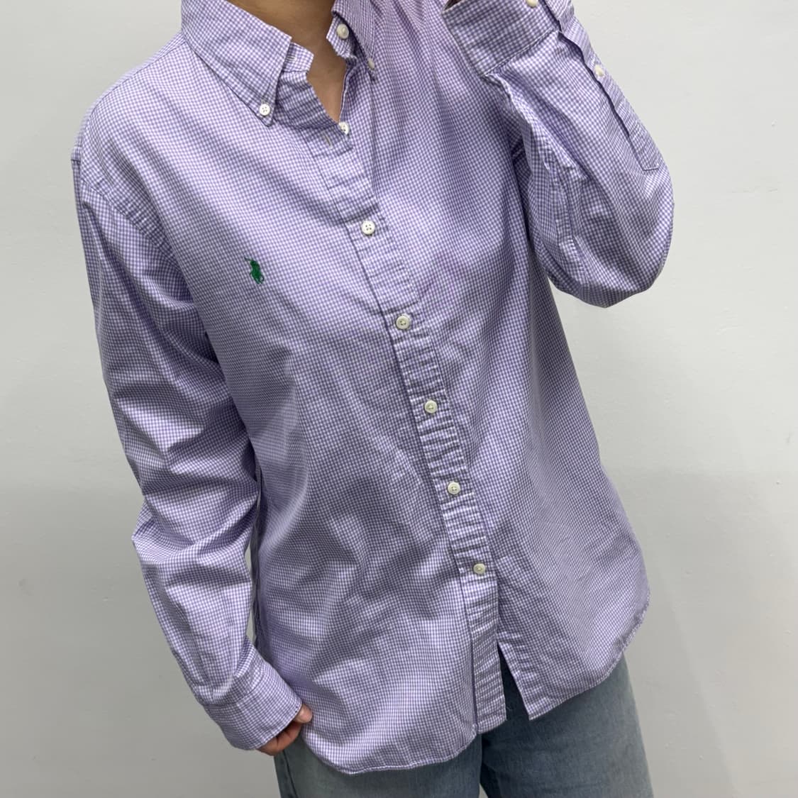 [L] 랄프로렌 연보라 깅엄체크셔츠 상품이미지2