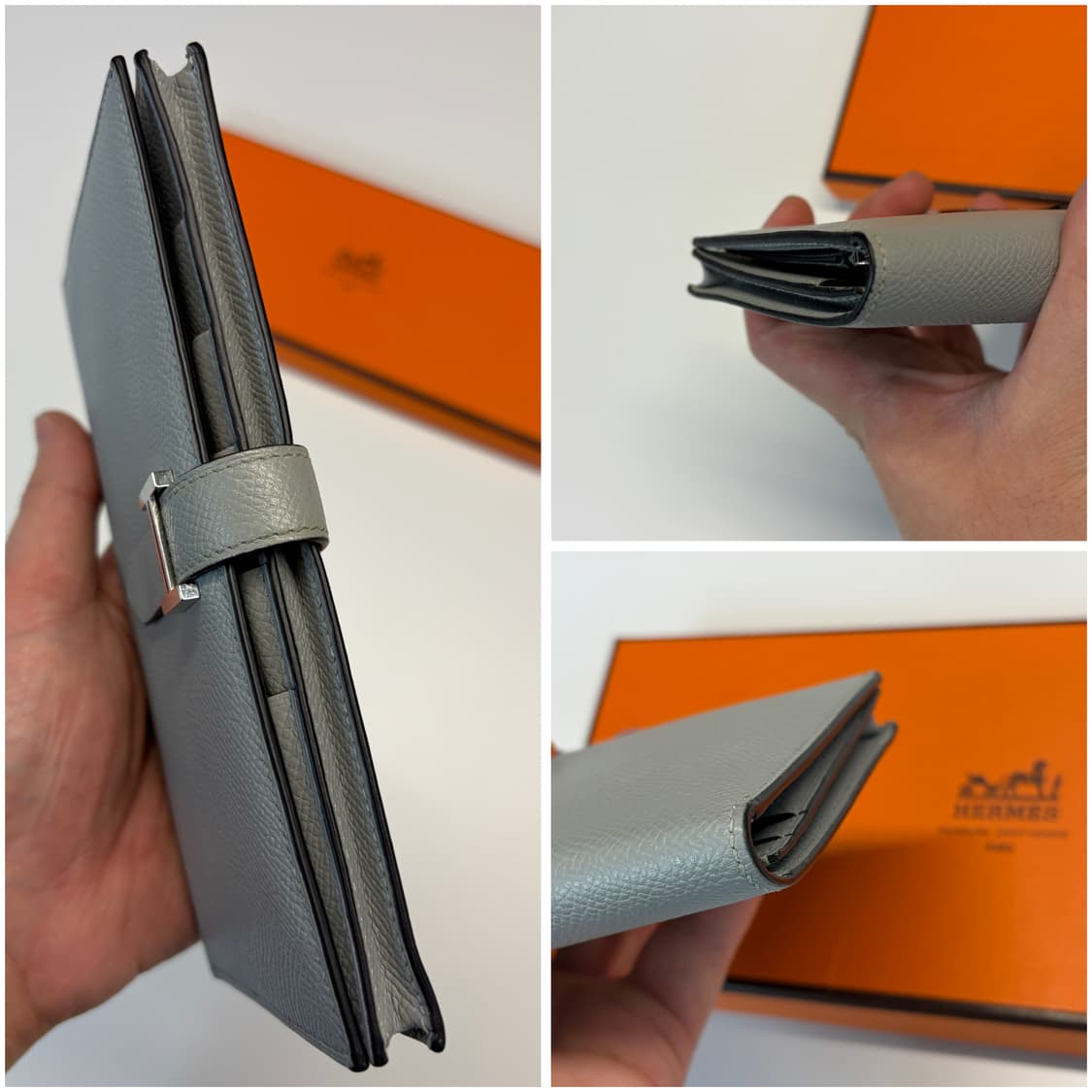 에르메스 베안 장지갑 그레이 은장 C각인 상품이미지9
