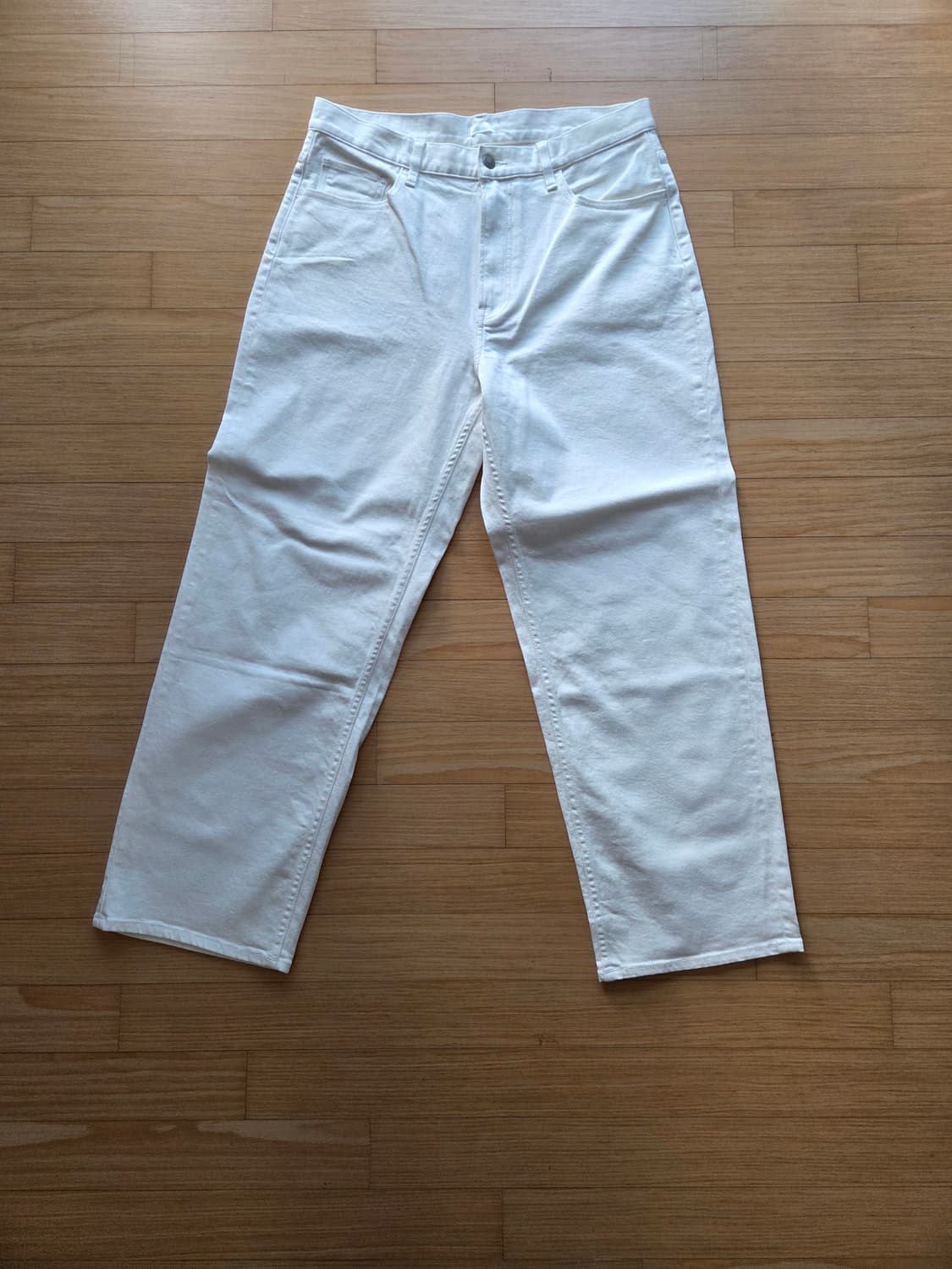 유니클로 와이드 스트레이트진 화이트 34사이즈 상품이미지2