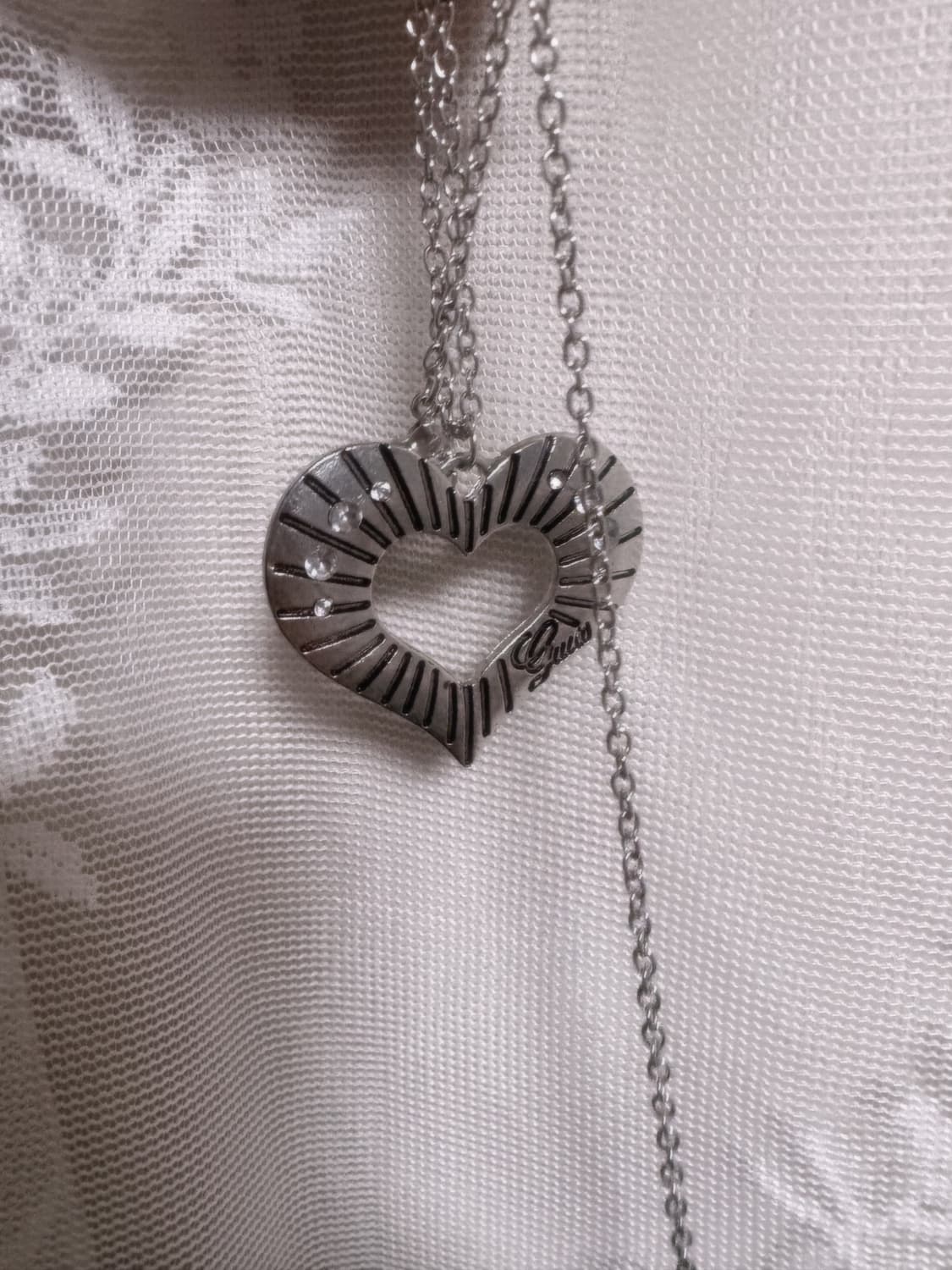갸루 게스 스프라이트 지브라느낌 하트 목걸이 💟💅 상품이미지2