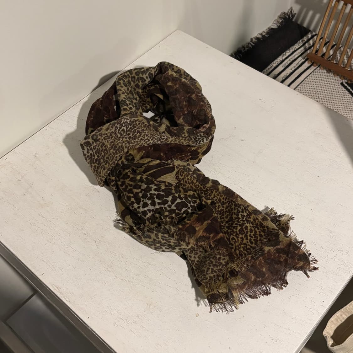 vtg leopard pattern scarf 상품이미지1