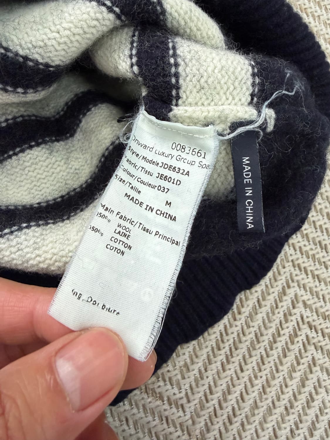 정품) 질샌더 여성 스트라이프 배색 니트 탑 M 상품이미지6