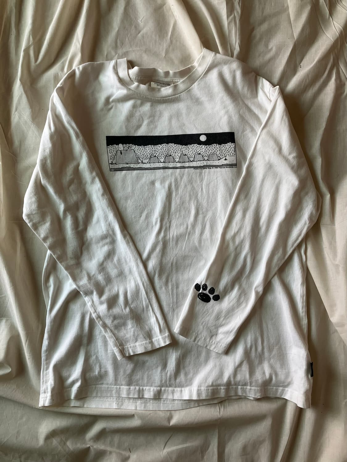 스누피 흰 긴팔티 상품이미지1