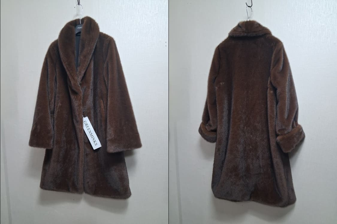 친환경 새로운 휘메일 모조밍크 코트 새거 77  상품이미지3