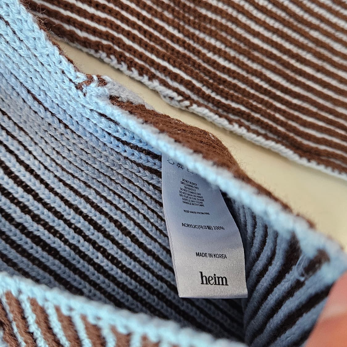 Heim헤임 투톤 니트 머플러 블루 상품이미지3