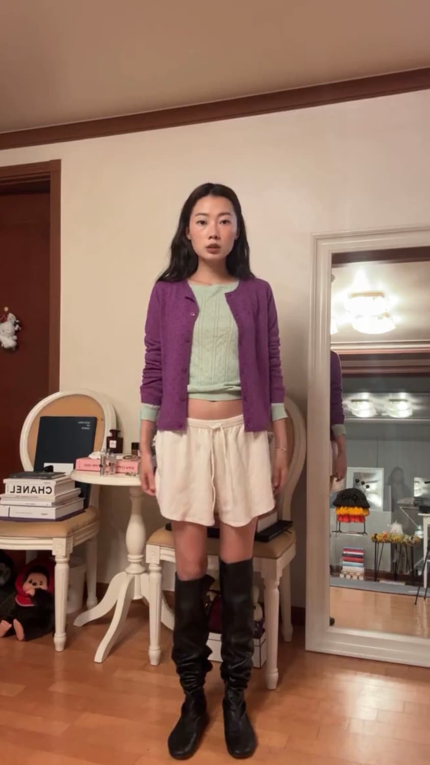 퓨어 캐시미어 NYC 가디건 + 보트넥 티셔츠 상품이미지1