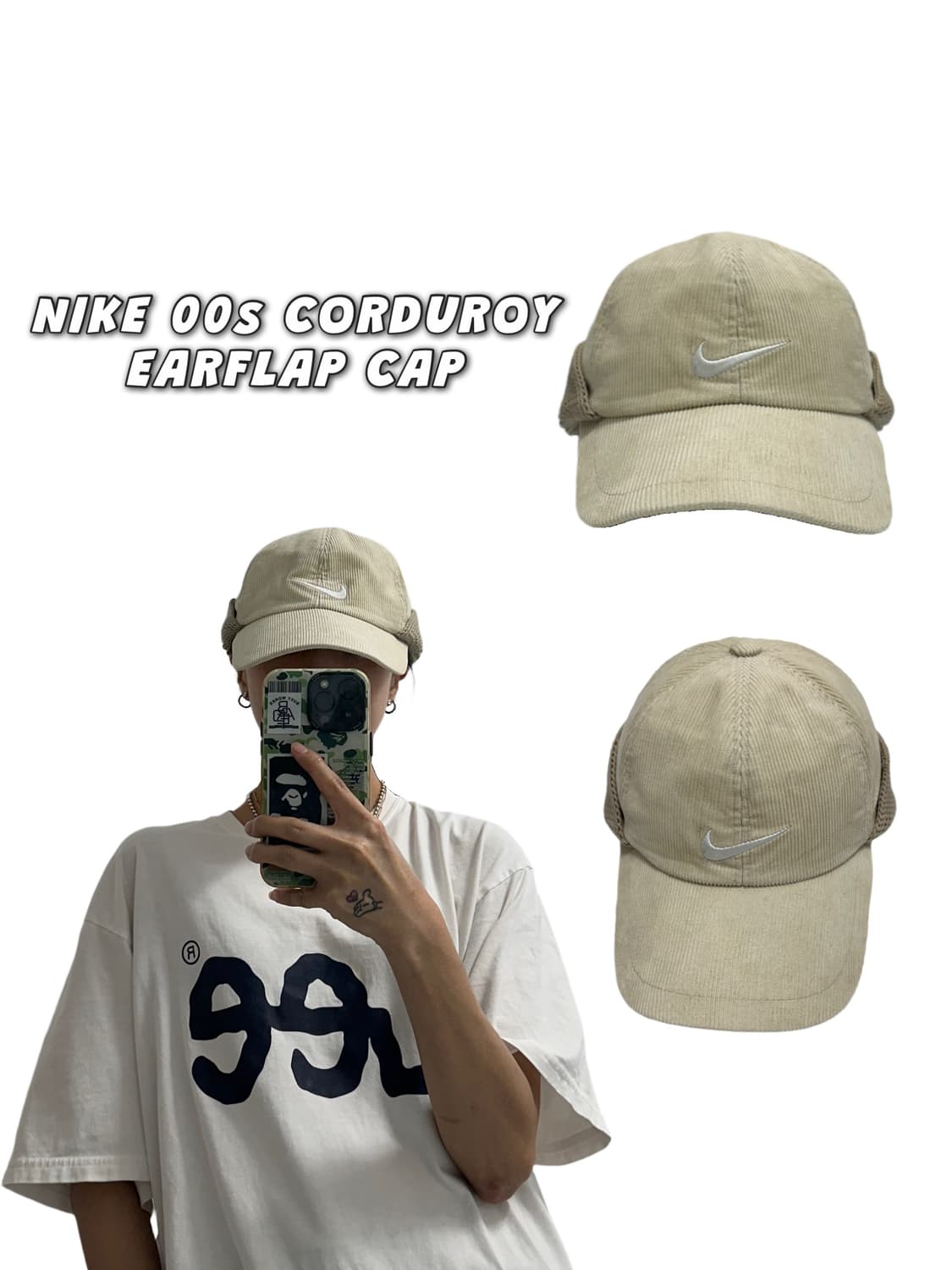 나이키 00s 코듀로이 이어플랩 볼캡 상품이미지1