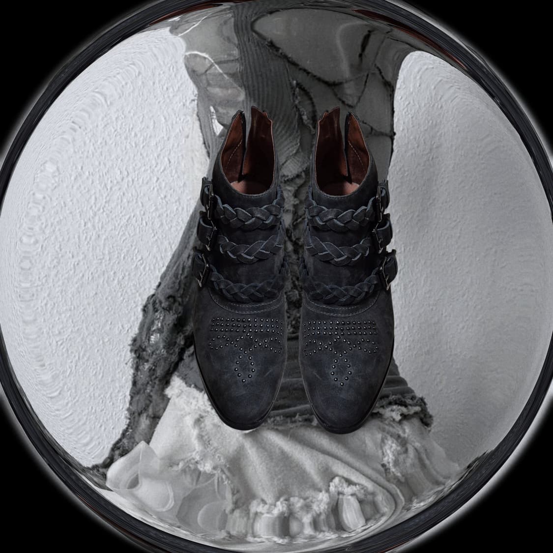 Vintage 07 Western stud leather Ankle 상품이미지2