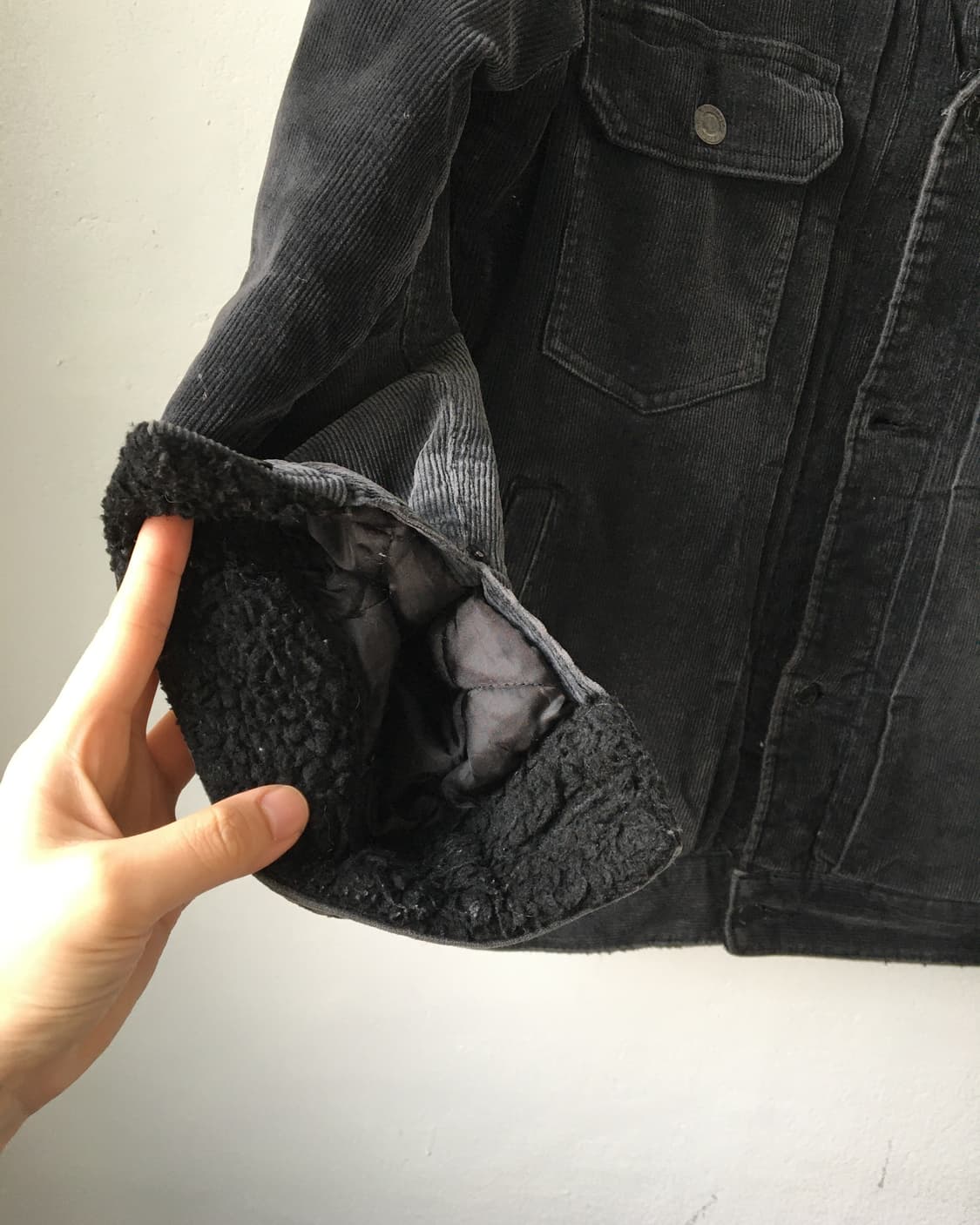 Fake fur collar denim jacket 상품이미지5
