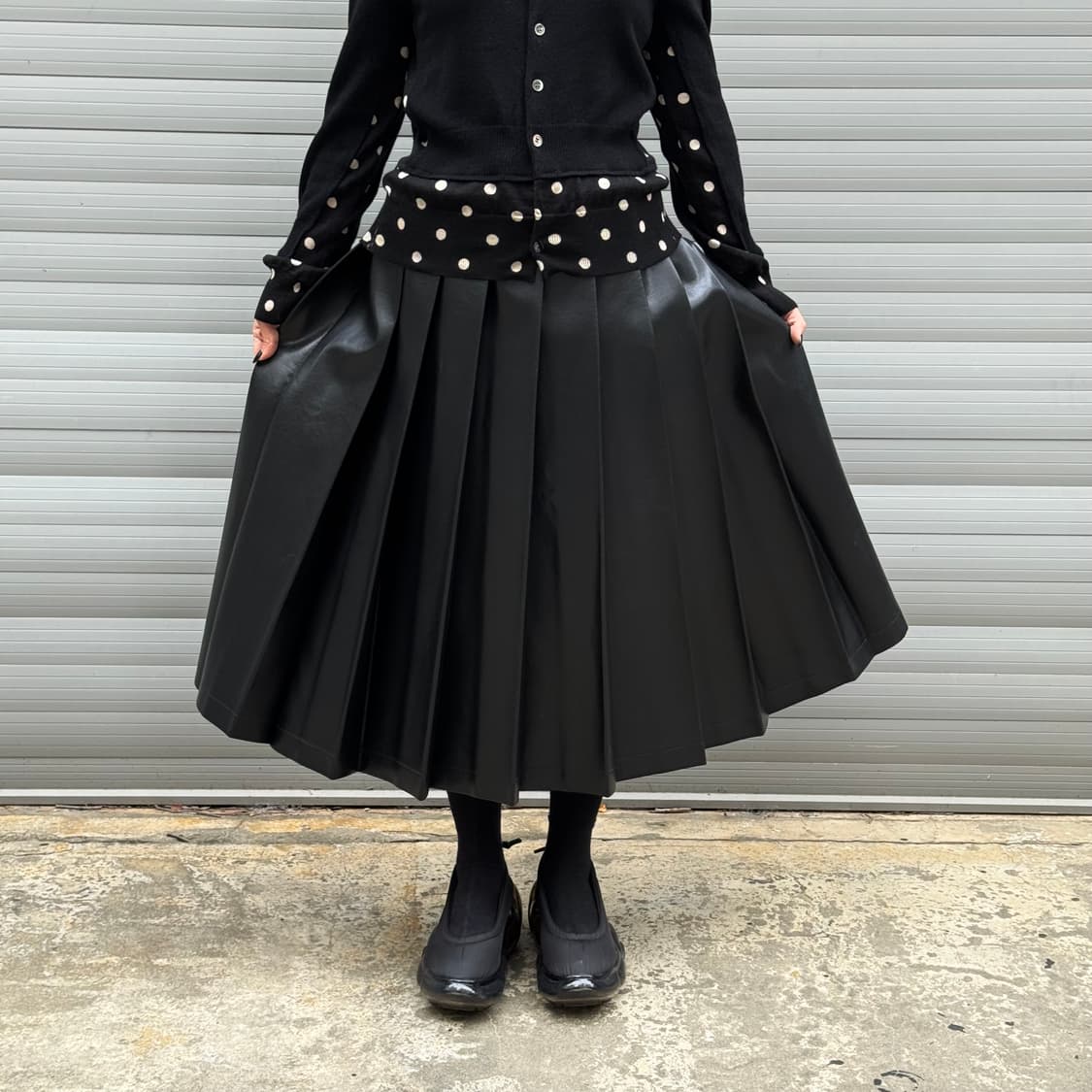 Leather Long Black Skirt 상품이미지7