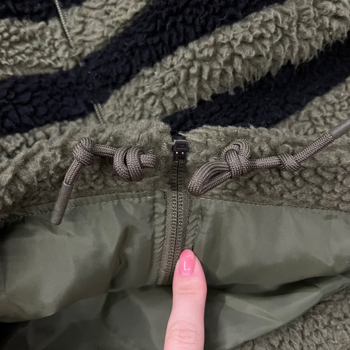 아디다스 카키 블랙 빅 파이어버드 로고 후리스  상품이미지7