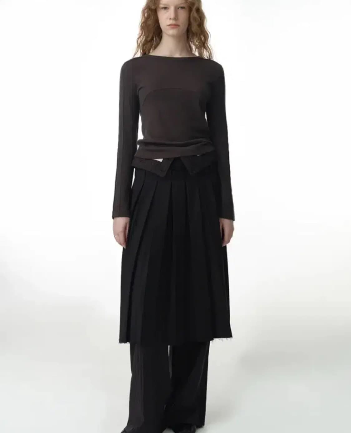 밀로우먼 폴딩 와이드 트라우저 (블랙) 상품이미지7