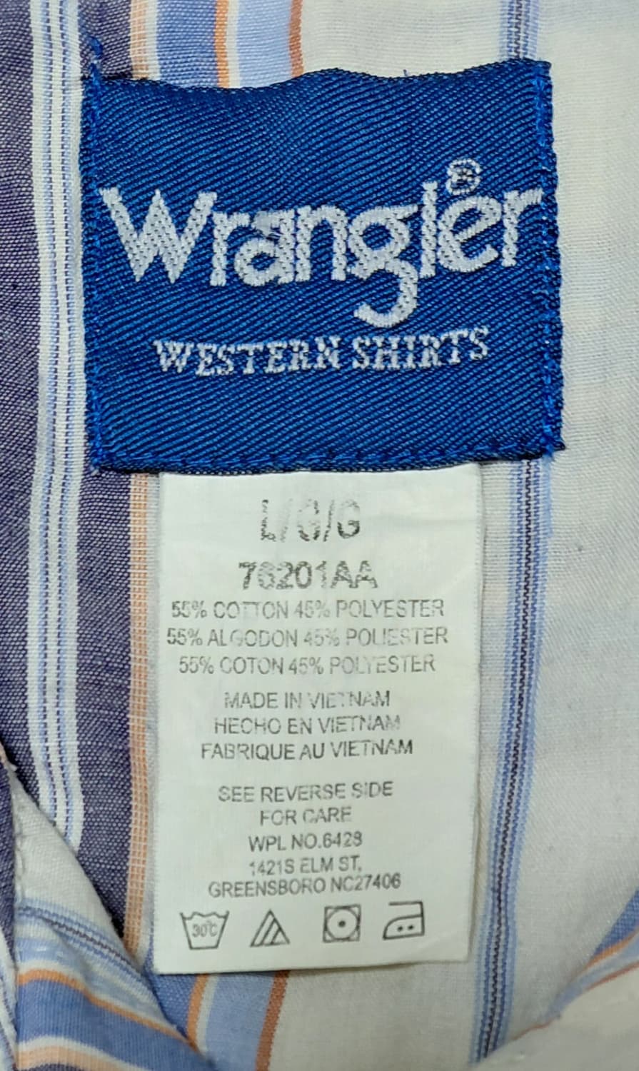 [L] 랭글러(Wrangler) 빈티지 웨스턴 멀티 스트라이프 반팔 셔츠 상품이미지6
