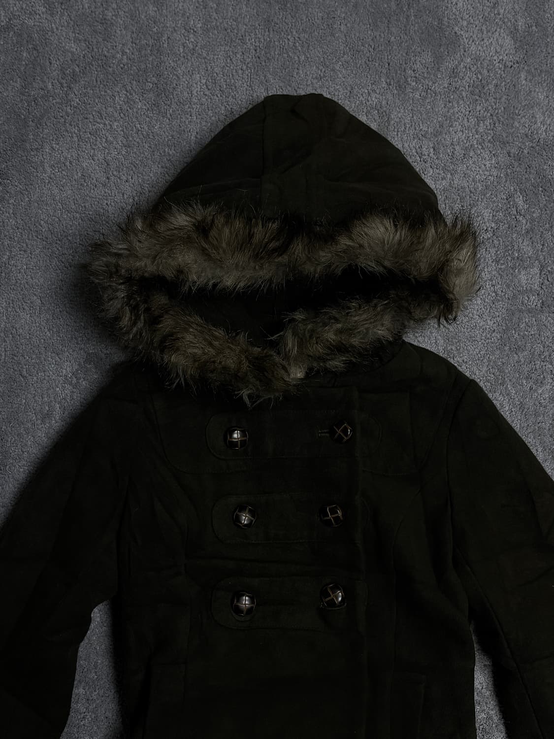 Vintage Y2K 00's punk fur hood jacket 상품이미지4