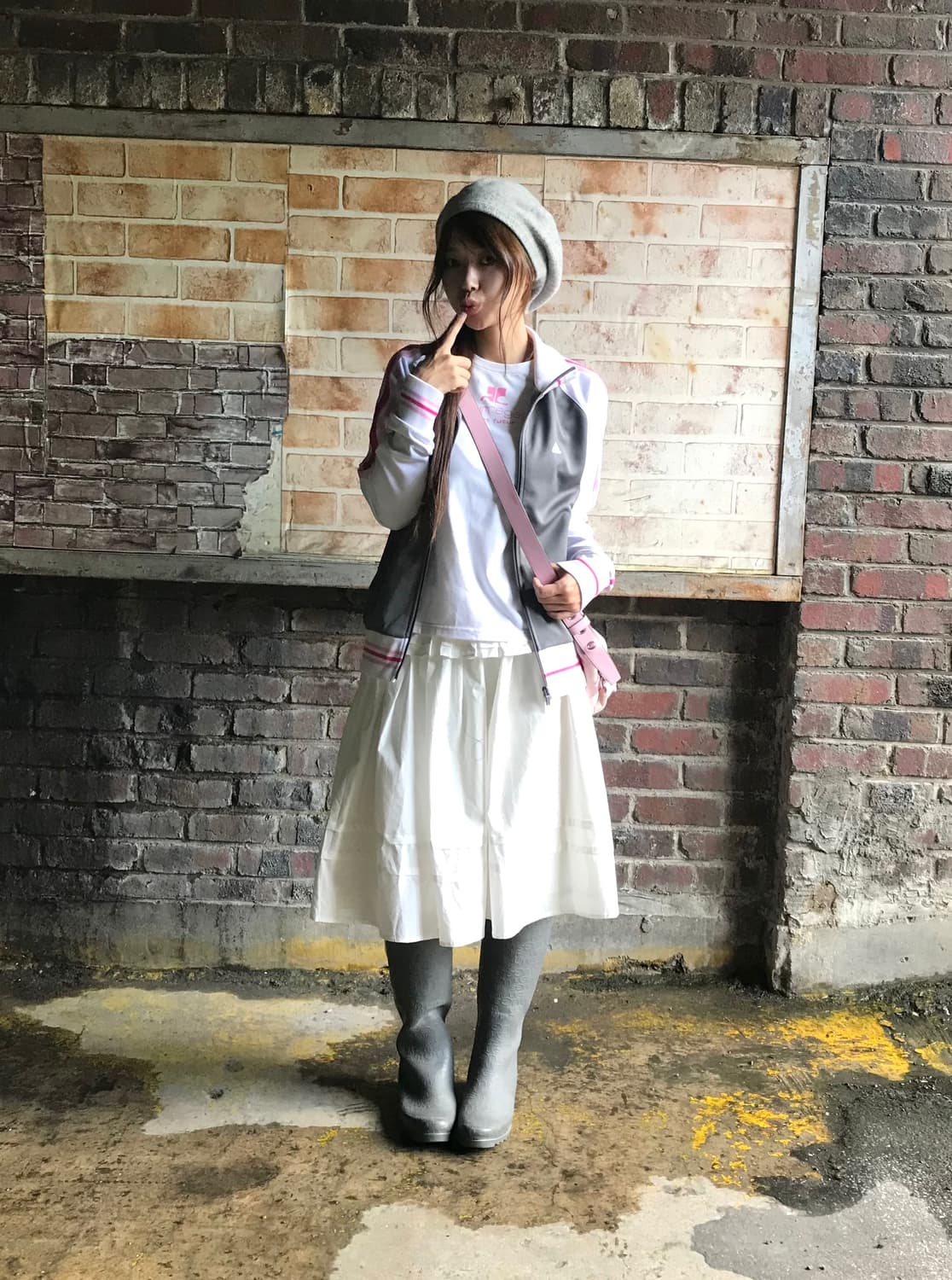아디다스 꾸레쥬 핑크 화이트 니혼진 코디세트 상품이미지2