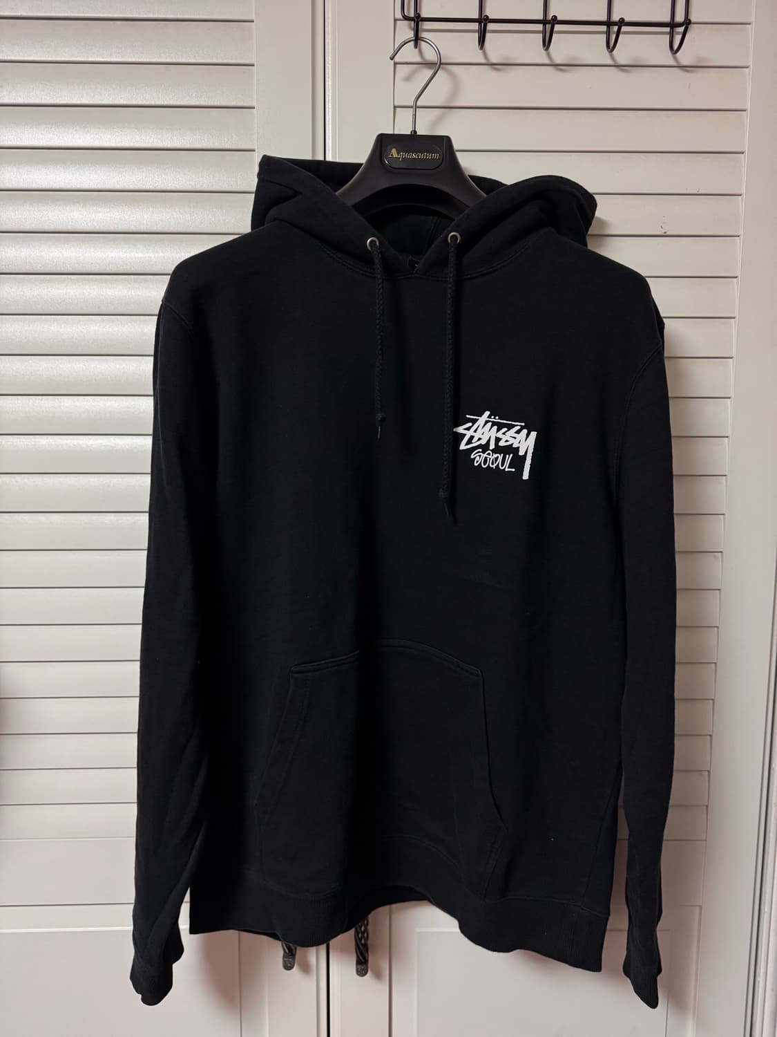 스투시 서울 스탁 후드 블랙 L 상품이미지1