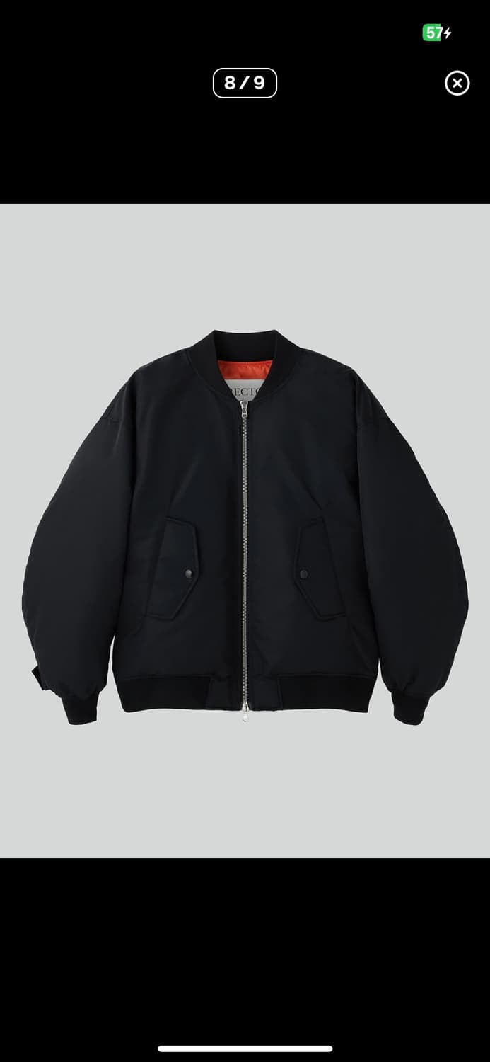 [M] 렉토 오버사이즈 나일론 다운 항공 점퍼 ma-1 마원 패딩 블랙 상품이미지8