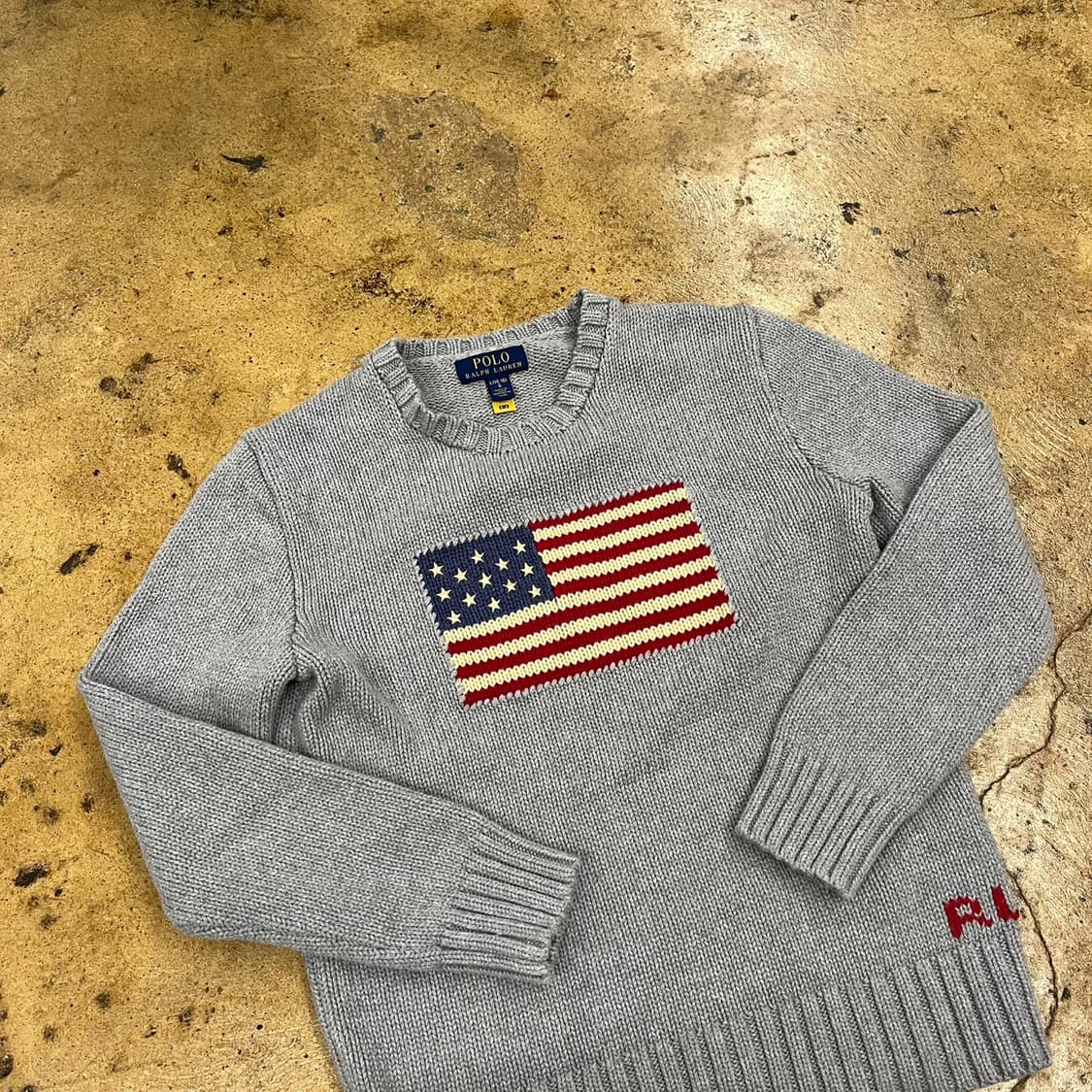 폴로 랄프로렌 쿨 그레이 성조기 니트  상품이미지1