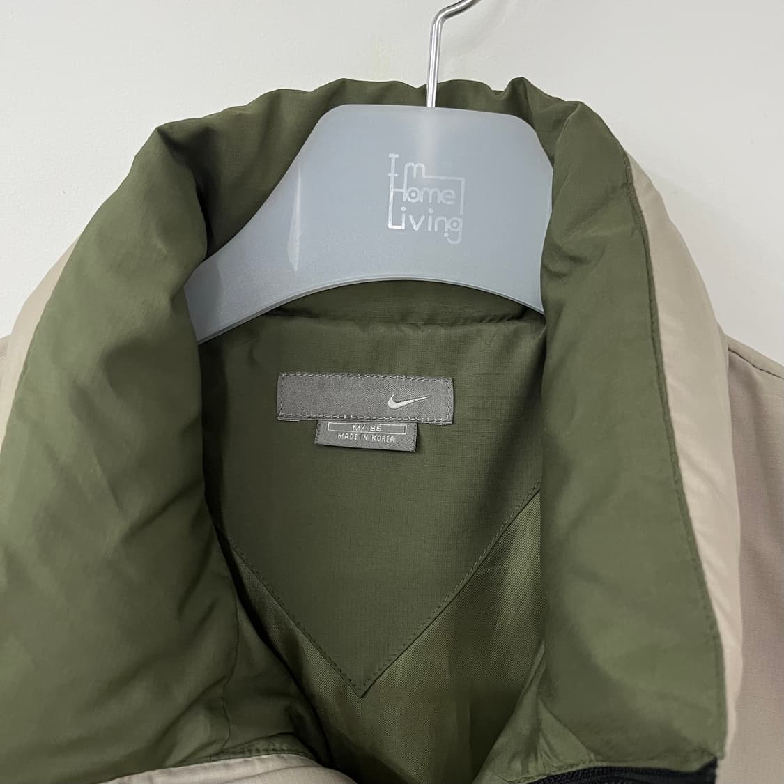 나이키 00s 카키색 스우시 뉴챔프 덕다운 베이지 패딩 자켓 상품이미지6