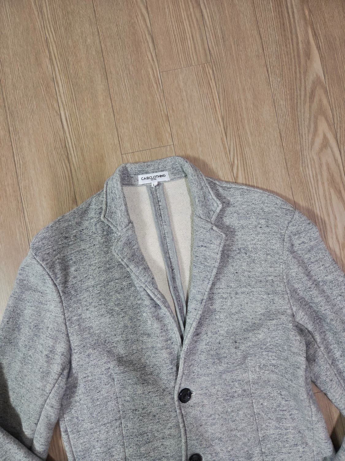 캐브 클로딩 멜란지 그레이 코튼 블레이져 재킷 상품이미지2