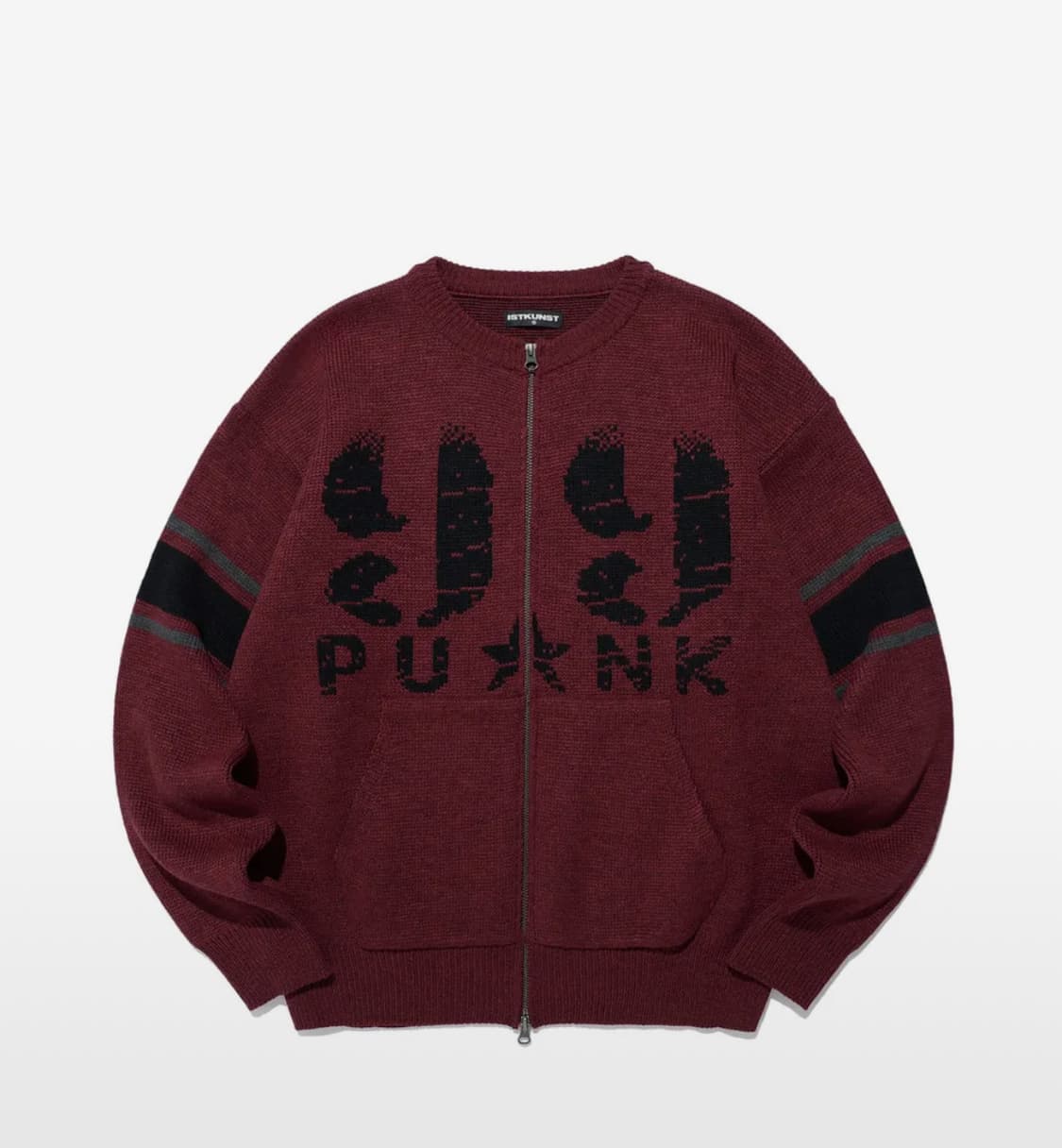 이스트쿤스트 99 펑크 집업 니트 버건디 M 상품이미지1