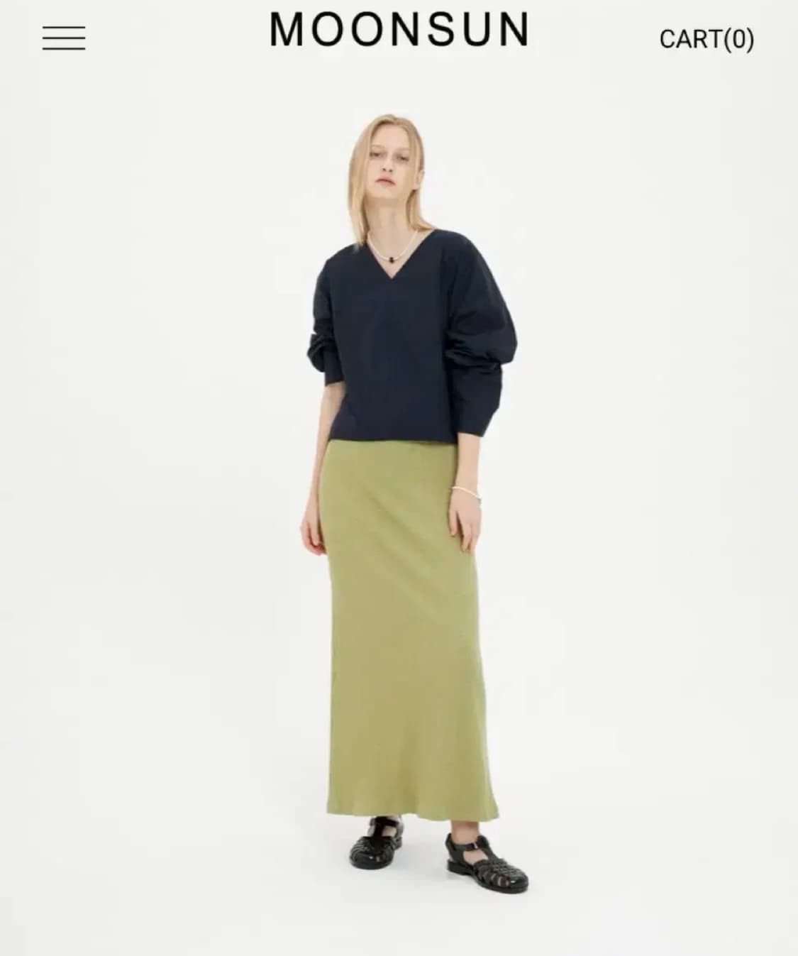 문선 MOONSUN 코튼 브이넥 블라우스 상품이미지4