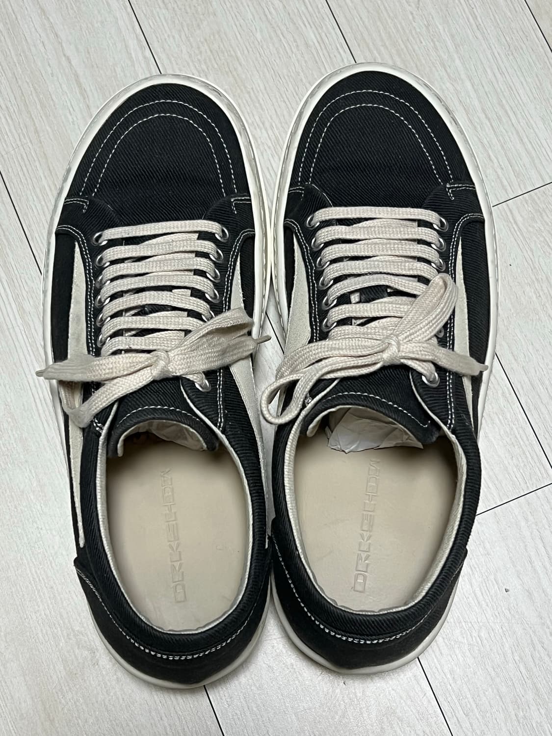 릭오웬스 다크쉐도우 빈티지스니커즈 다크더스트 펄 밀크 화이트 41사이즈 상품이미지3