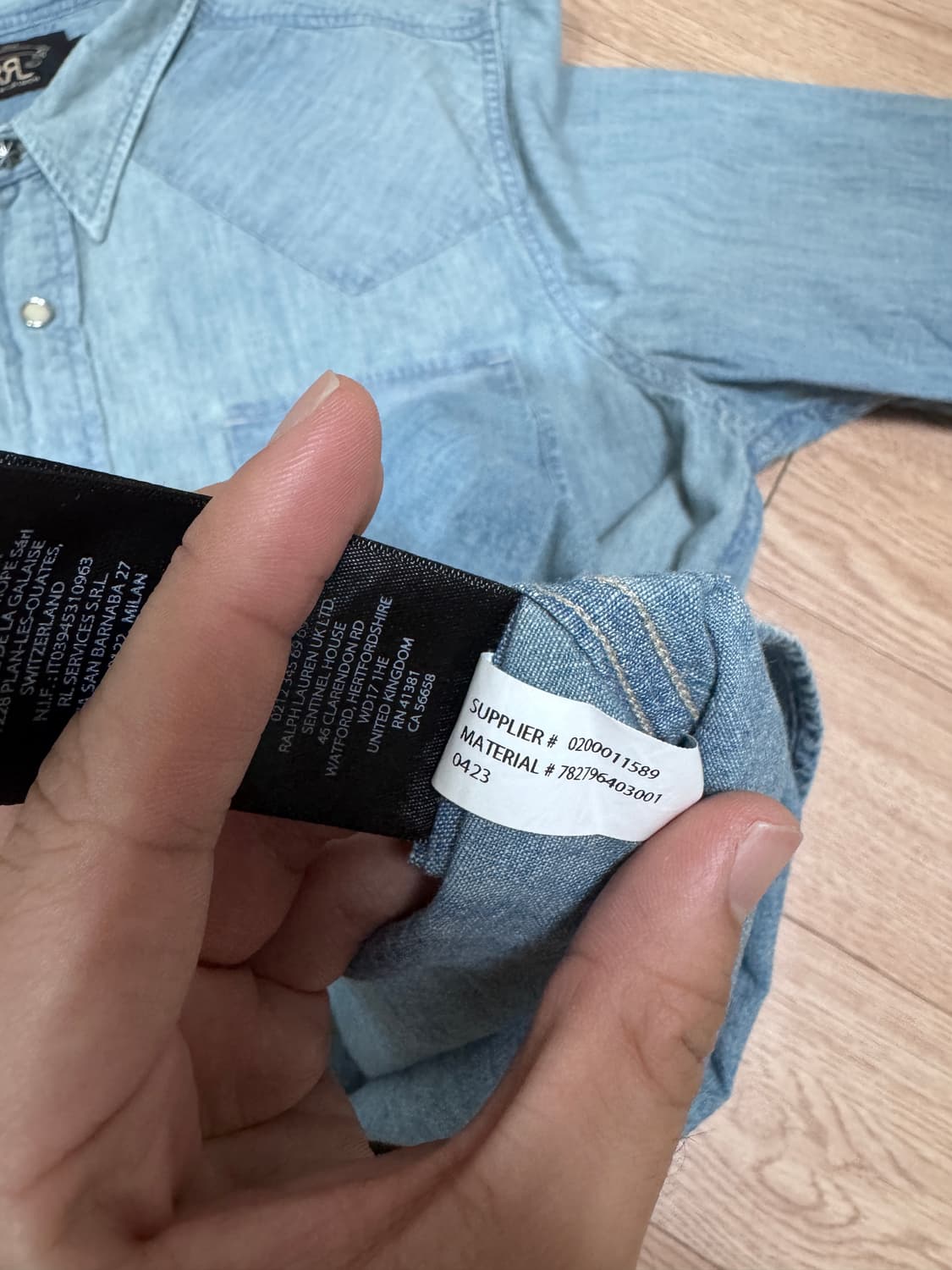 RRL 더블알엘 샴브레이 웨스턴셔츠 L  상품이미지8