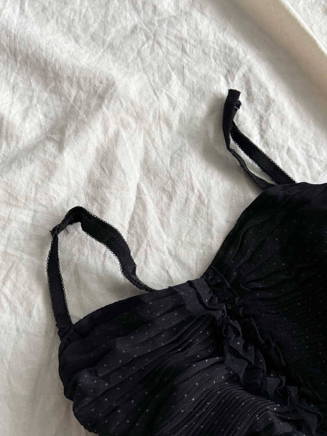 블랙 고딕 긱시크 러블리 도트 플리츠 미니 원피스 상품이미지7