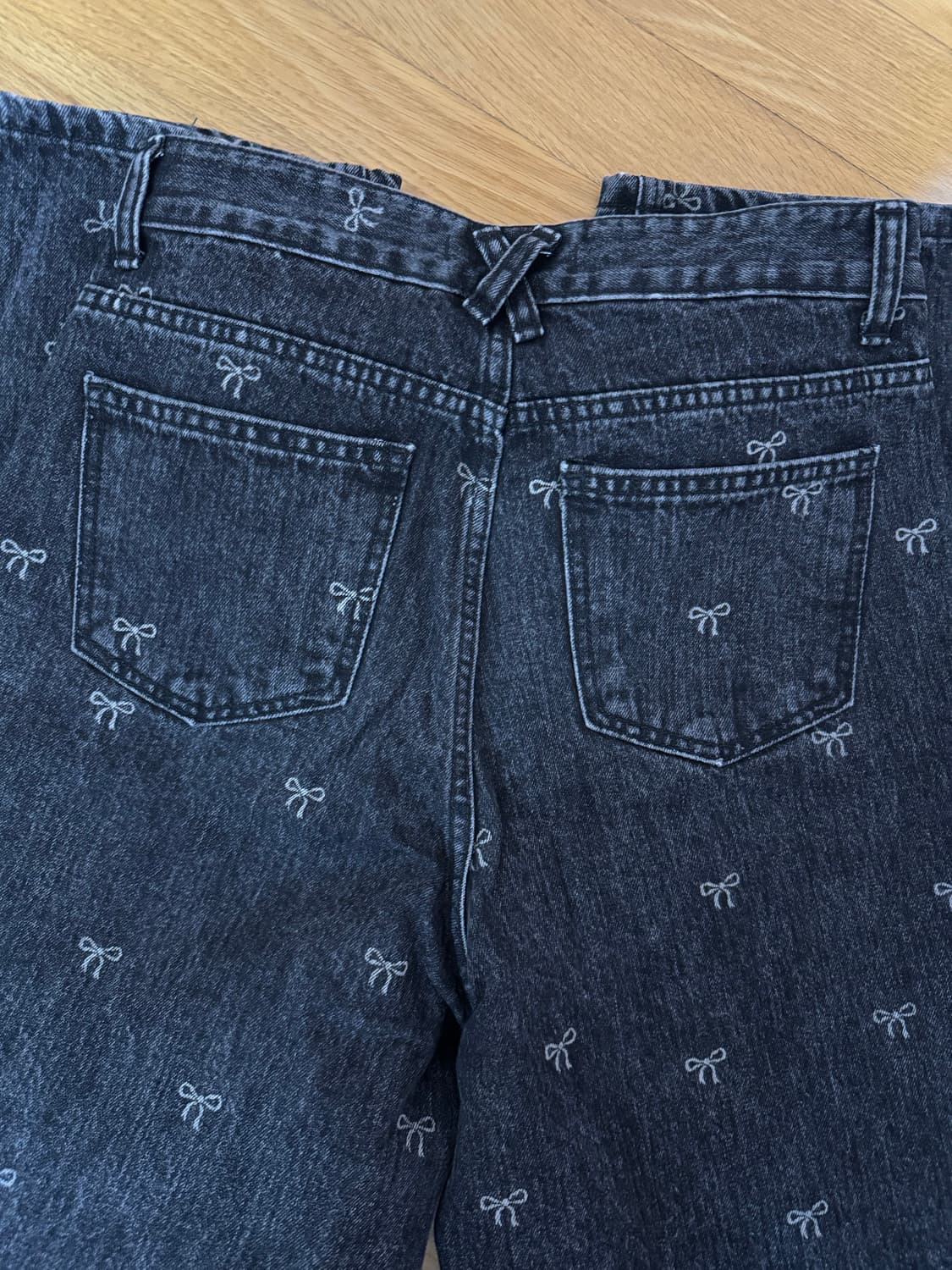 론론 리본 데님 팬츠 상품이미지5