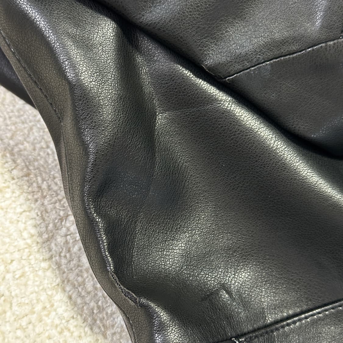 데님 레이어드 레더 자켓 상품이미지7