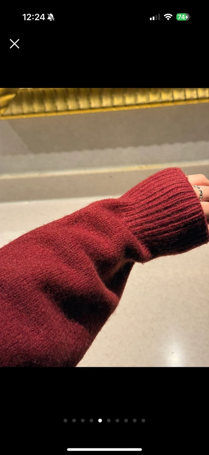 꼼데가르송 옴므 버건디 카라 니트 상품이미지5