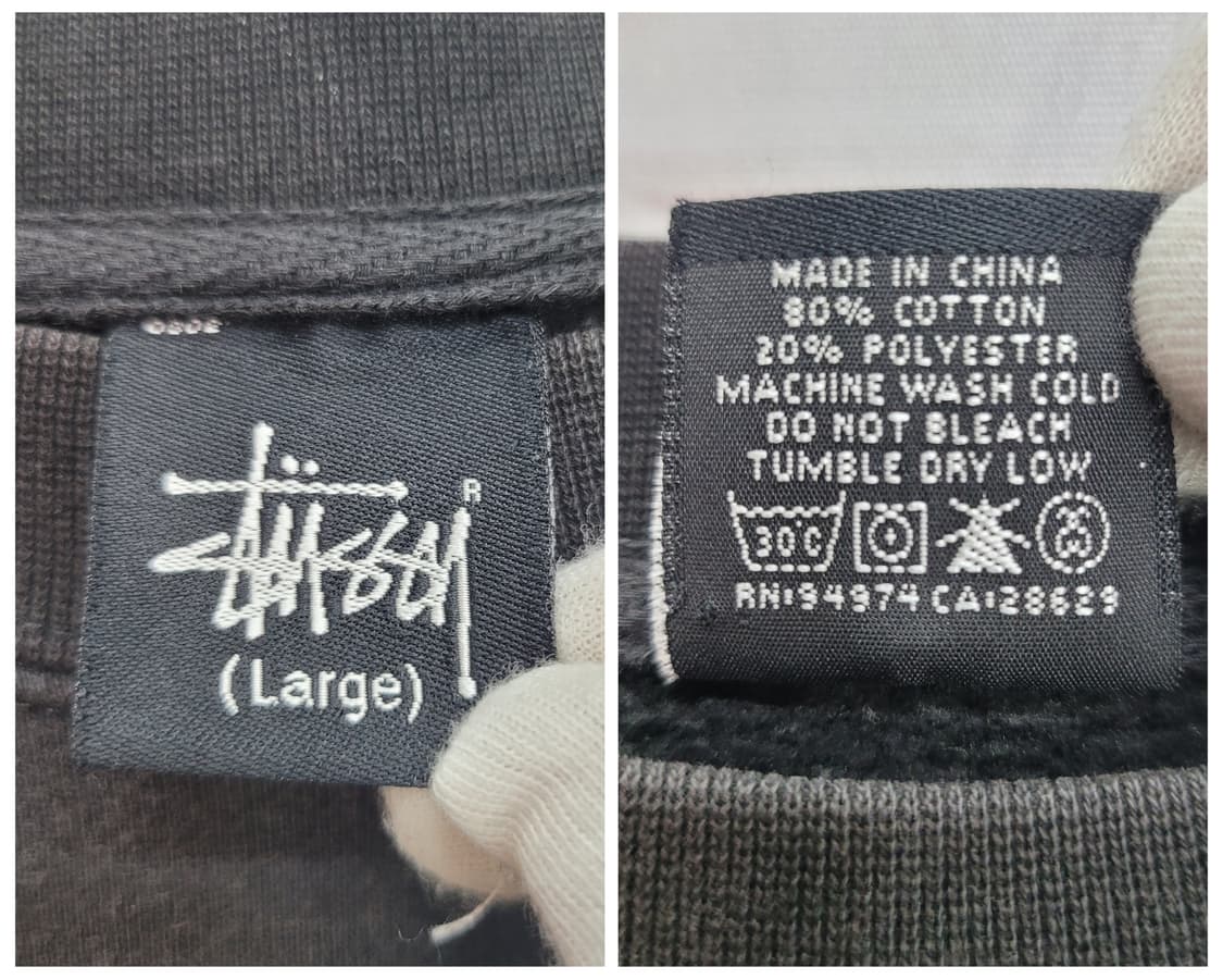 90s 스투시 빅 로고 맨투맨 긴팔 티셔츠 스웨트셔츠 남여공용 L사이즈 상품이미지9